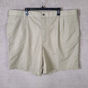 Caribbean Joe Shorts Mens‎ 48 Beige Let Go Chino Chevron Flat Front Poly Rayon